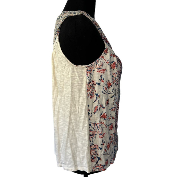 Lucky Brand Floral Print Button Front Bohemian Tank, Size S - Picture 2 of 7
